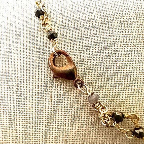 Labradorite double strand teardrop pendant necklace - Picture 7 of 10